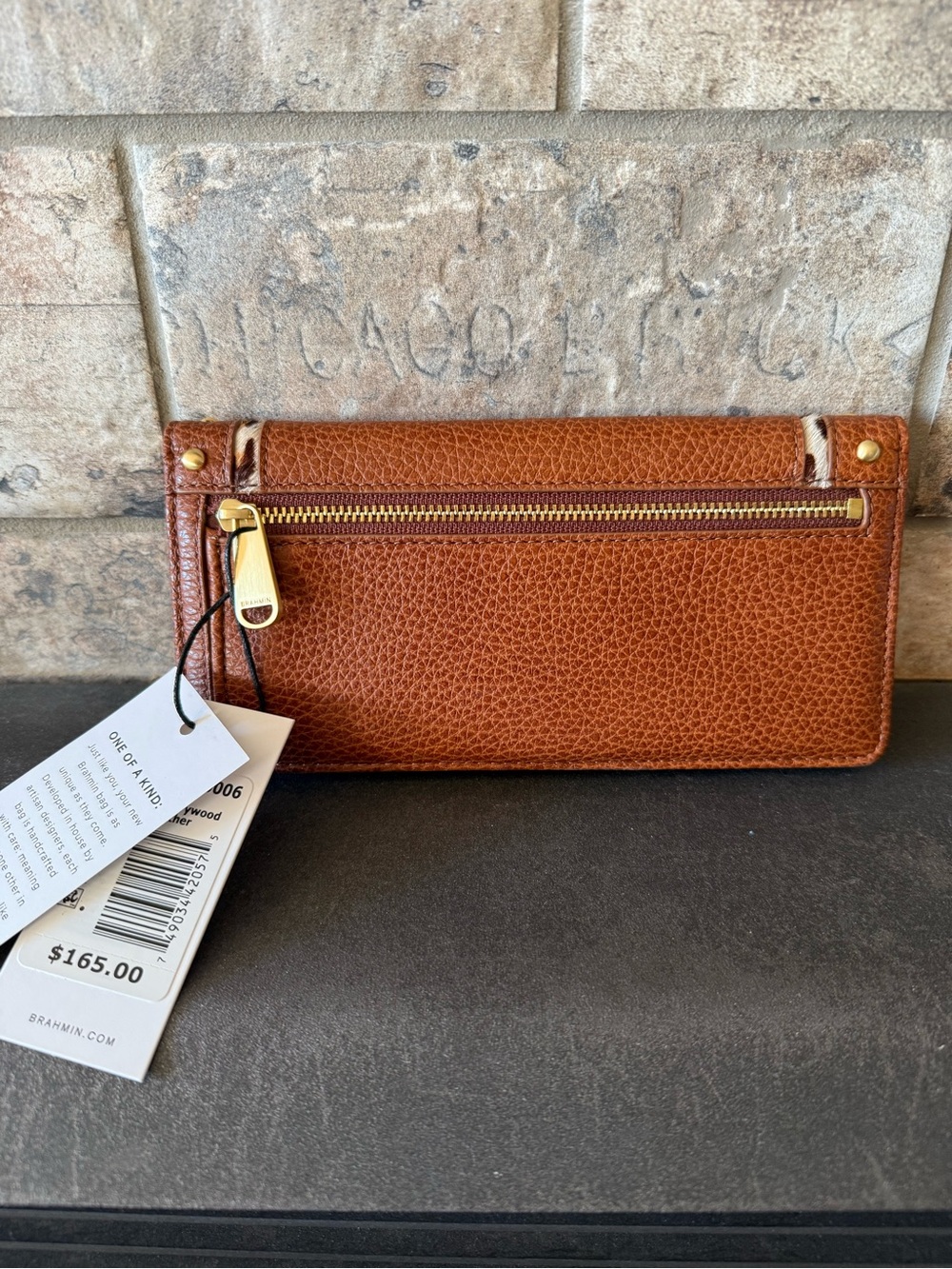 Brahmin Cami Tobacco Cherrywood Satchel Handbag and Wallet - Picture 8 of 9